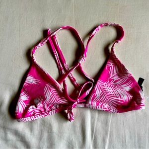 Small Basic pink cross back swimsuit top